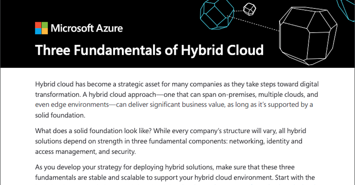 Read more about the article 3 fundamentals for a successful hybrid cloud